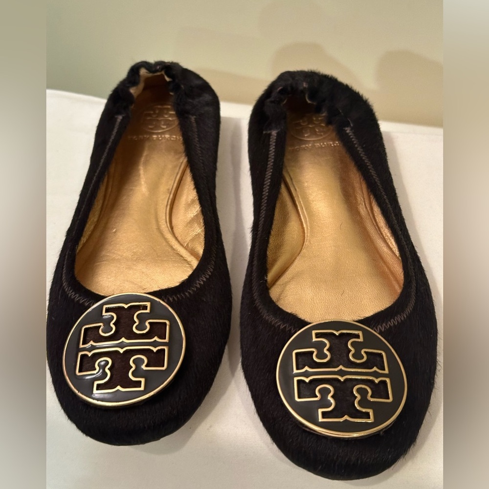 Tory Burch vintage brown fur shoes. EUC.
